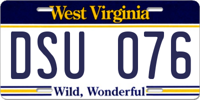 WV license plate DSU076