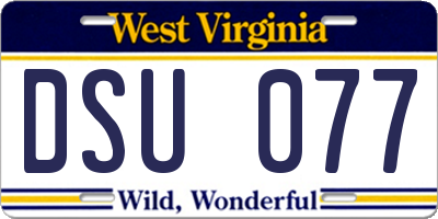 WV license plate DSU077