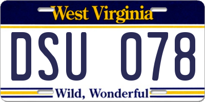 WV license plate DSU078