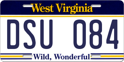 WV license plate DSU084