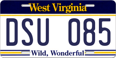 WV license plate DSU085