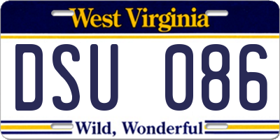 WV license plate DSU086