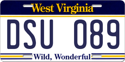 WV license plate DSU089