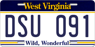 WV license plate DSU091