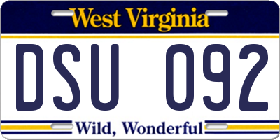 WV license plate DSU092
