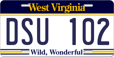 WV license plate DSU102