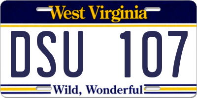 WV license plate DSU107