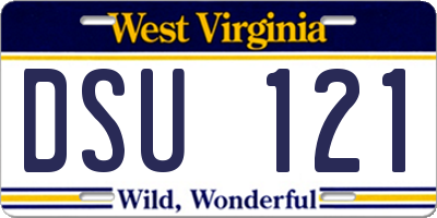 WV license plate DSU121