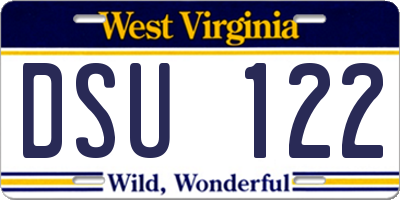 WV license plate DSU122