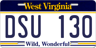 WV license plate DSU130