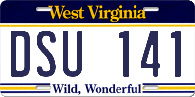 WV license plate DSU141