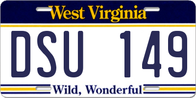 WV license plate DSU149