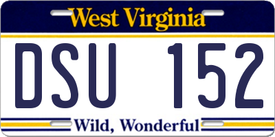WV license plate DSU152