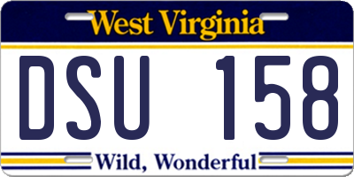 WV license plate DSU158