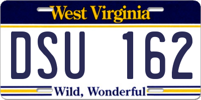 WV license plate DSU162