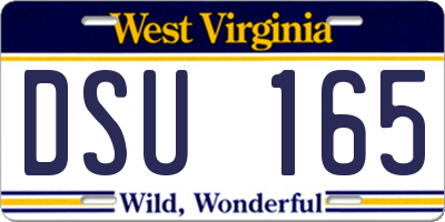 WV license plate DSU165
