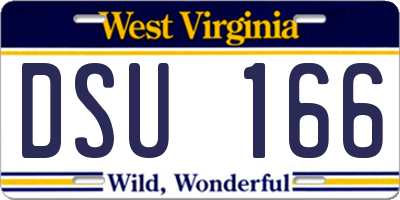 WV license plate DSU166
