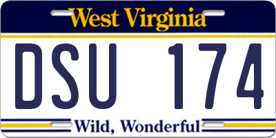 WV license plate DSU174