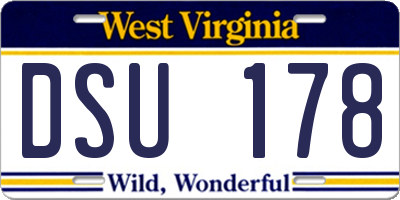 WV license plate DSU178