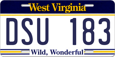 WV license plate DSU183