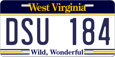 WV license plate DSU184