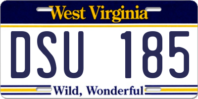 WV license plate DSU185