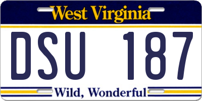 WV license plate DSU187