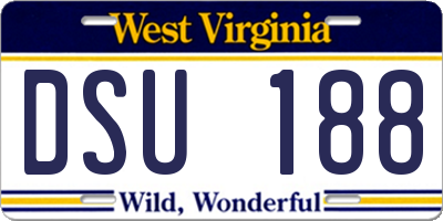 WV license plate DSU188