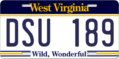 WV license plate DSU189