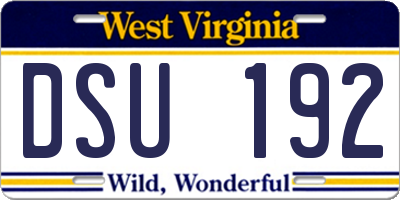WV license plate DSU192