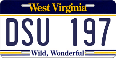 WV license plate DSU197