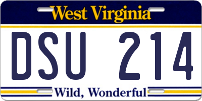 WV license plate DSU214