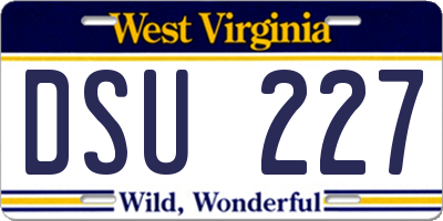 WV license plate DSU227