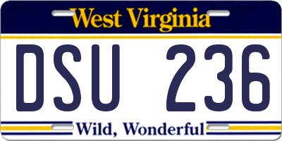 WV license plate DSU236