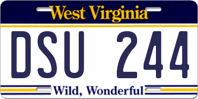 WV license plate DSU244