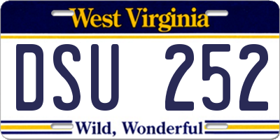WV license plate DSU252
