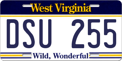 WV license plate DSU255