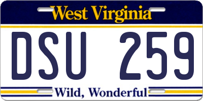 WV license plate DSU259