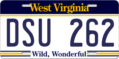 WV license plate DSU262