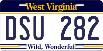 WV license plate DSU282