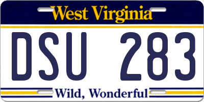 WV license plate DSU283