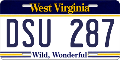 WV license plate DSU287