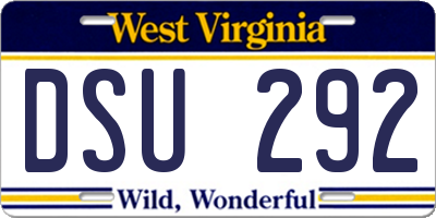 WV license plate DSU292
