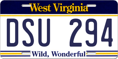 WV license plate DSU294