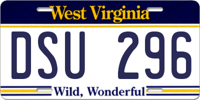 WV license plate DSU296