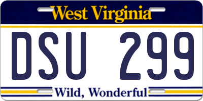 WV license plate DSU299
