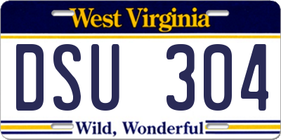 WV license plate DSU304