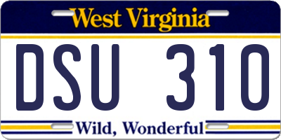 WV license plate DSU310