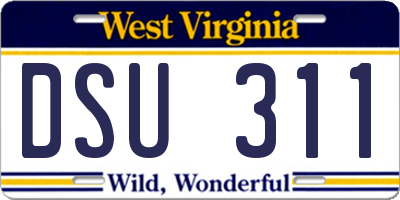 WV license plate DSU311