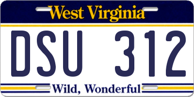 WV license plate DSU312